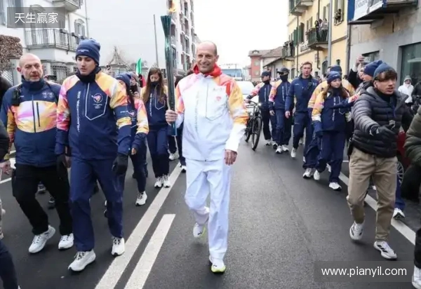 米兰主帅阿莱格里担任火炬手，为米兰-科尔蒂纳冬奥会助燃